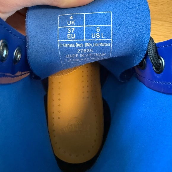 Dr Martens Boots Women's Size Blue Patent Leather 1460W - Picture 5 of 15